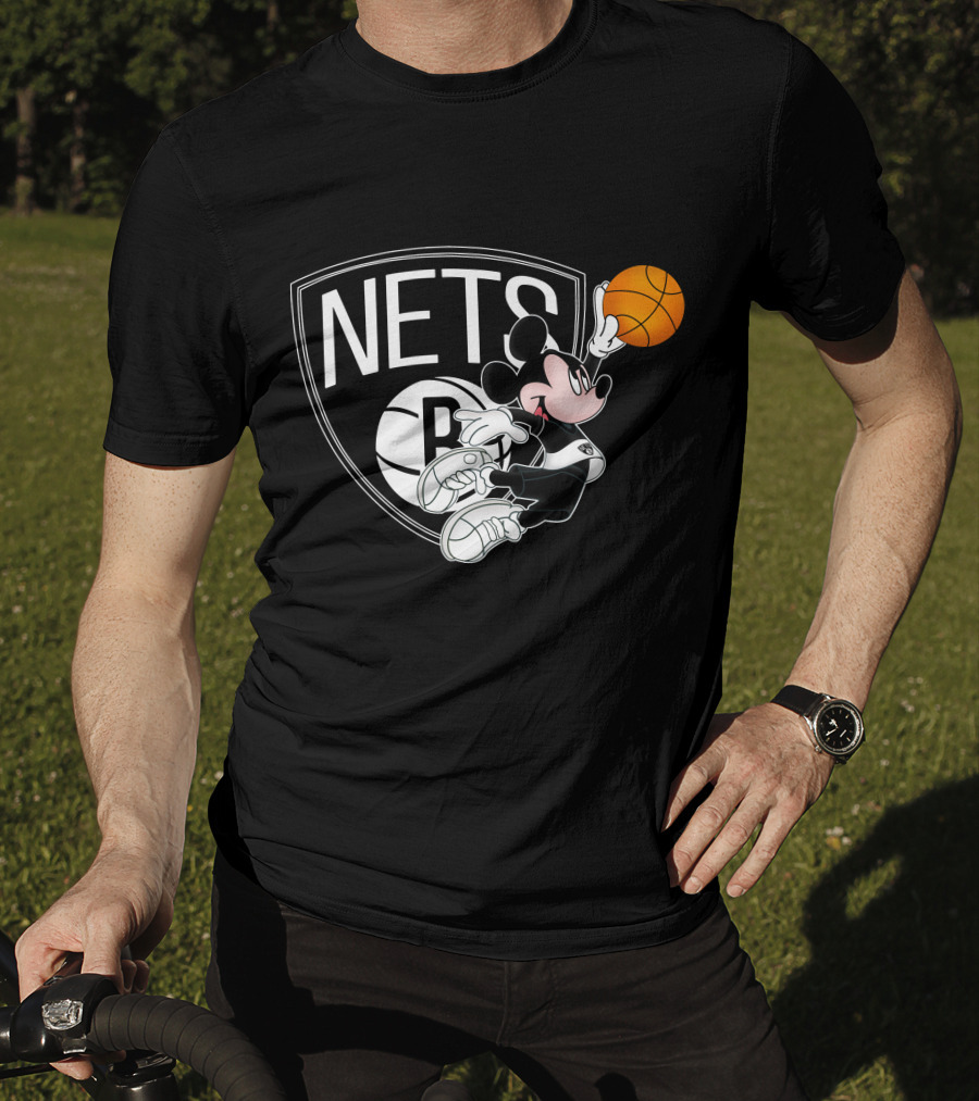 Nets Mickey Basketball Slam Dunk T-Shirt