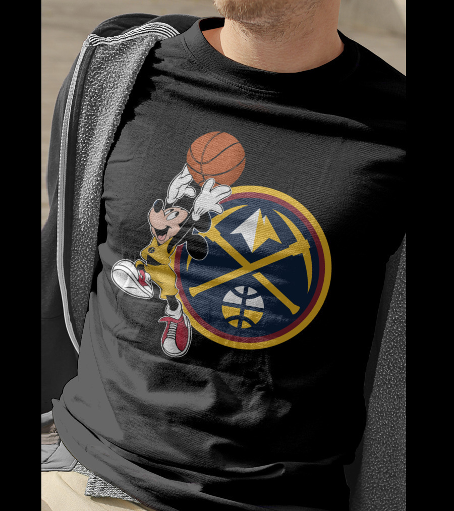 Mickey Mouse Basketball Dunk Denver Nuggets Crossover T-Shirt