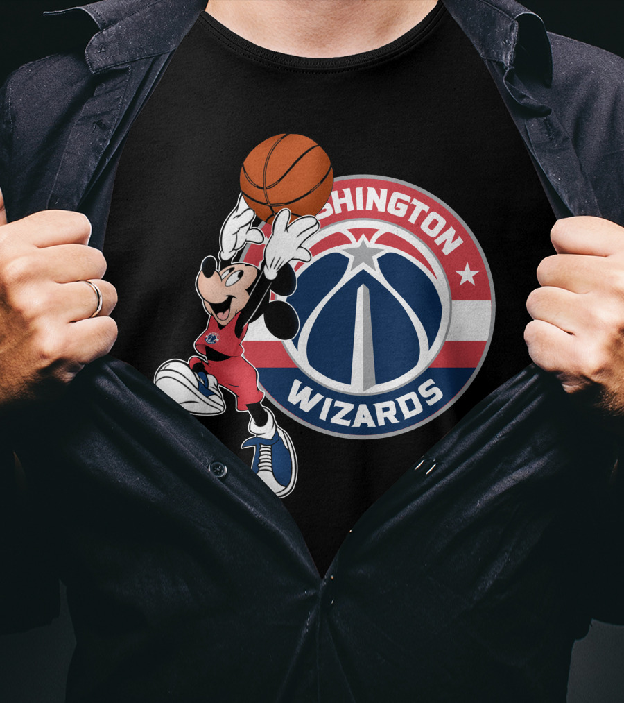 Washington Wizards Mickey Mouse Basketball T-Shirt