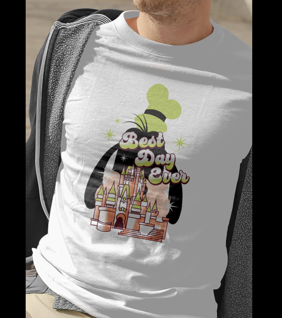 Best Day Ever Goofy Disney Castle T-Shirt