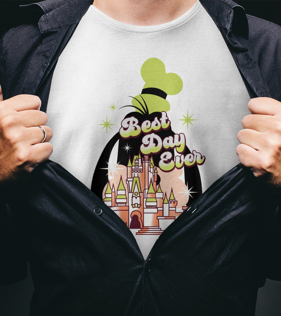 Best Day Ever Goofy Disney Castle T-Shirt
