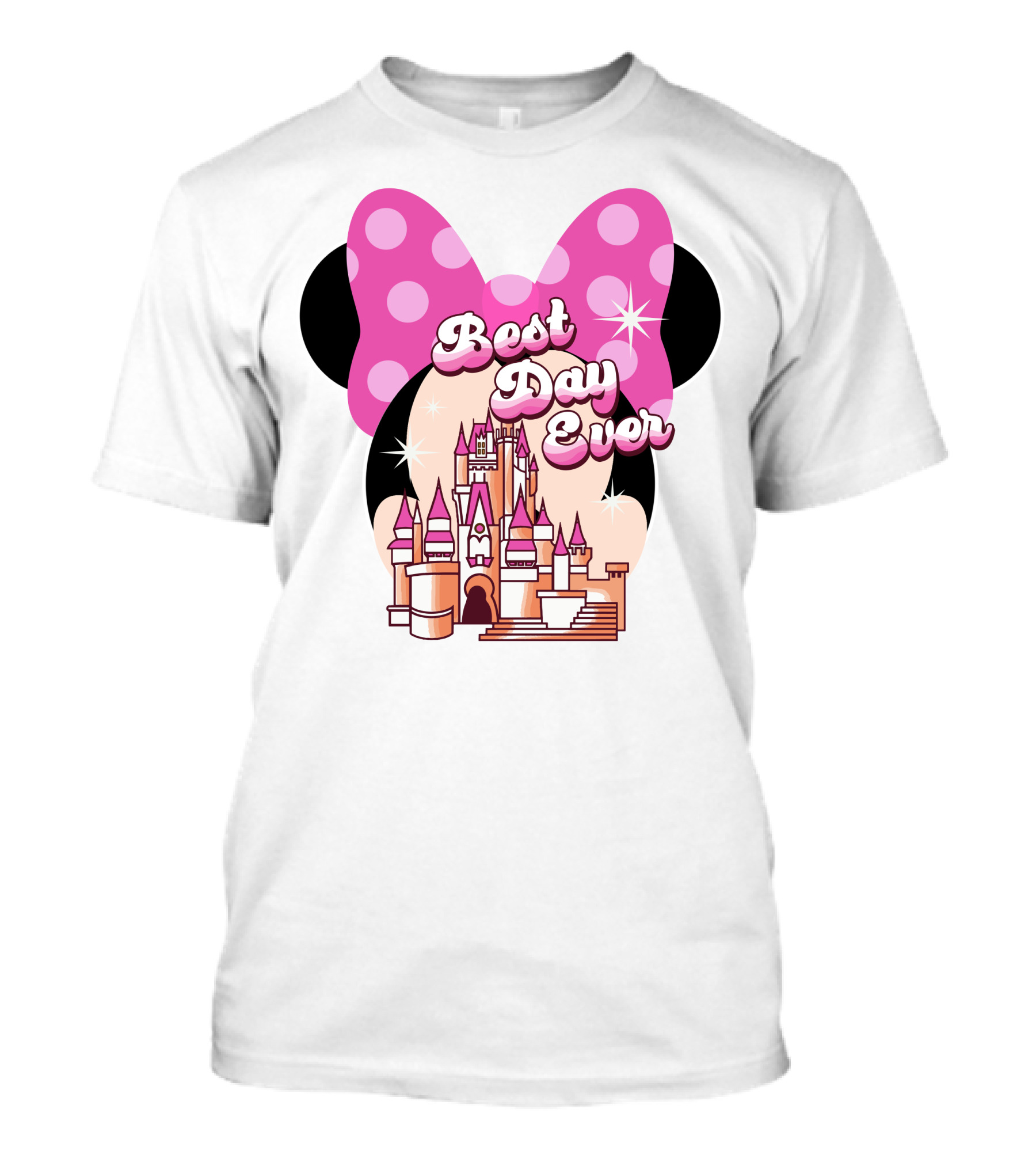 Minnie Best Day Ever Castle Pink Bow T-Shirt