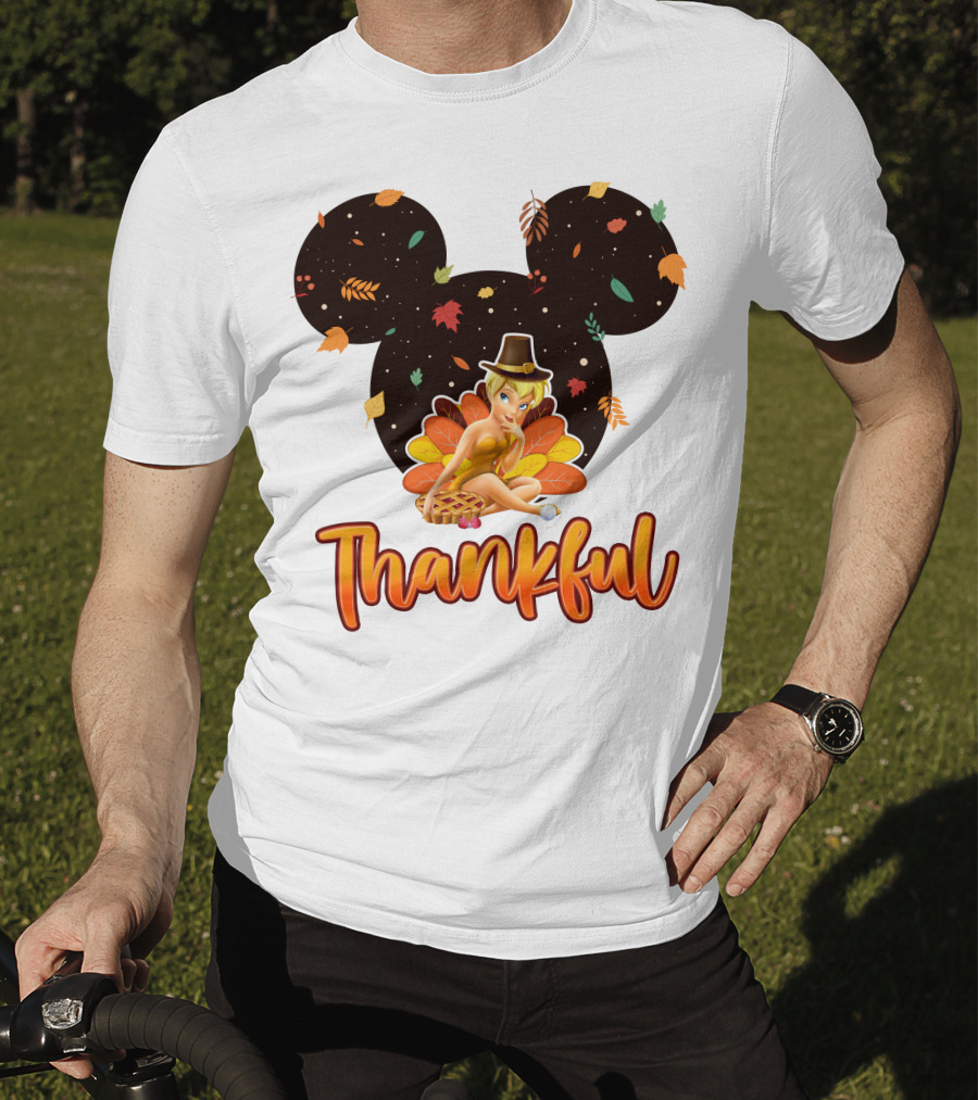 Thankful Tinkerbell Thanksgiving Mickey Ears T-Shirt