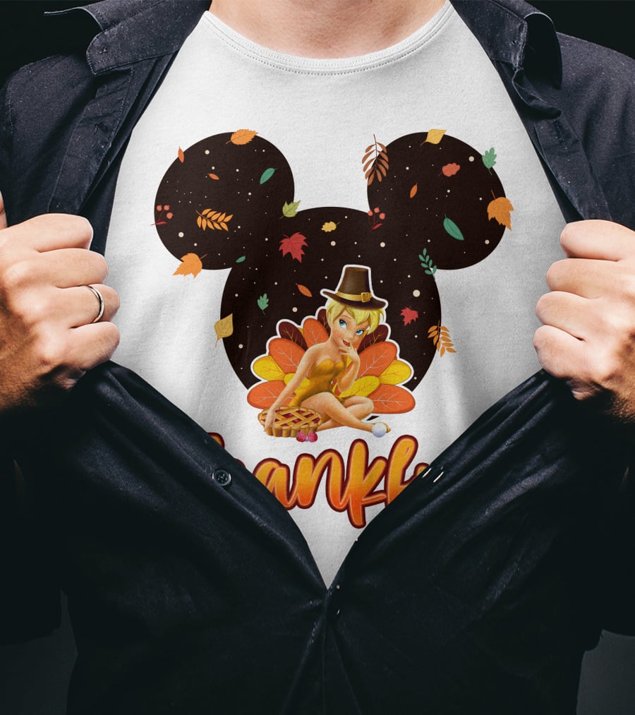 Thankful Tinkerbell Thanksgiving Mickey Ears T-Shirt