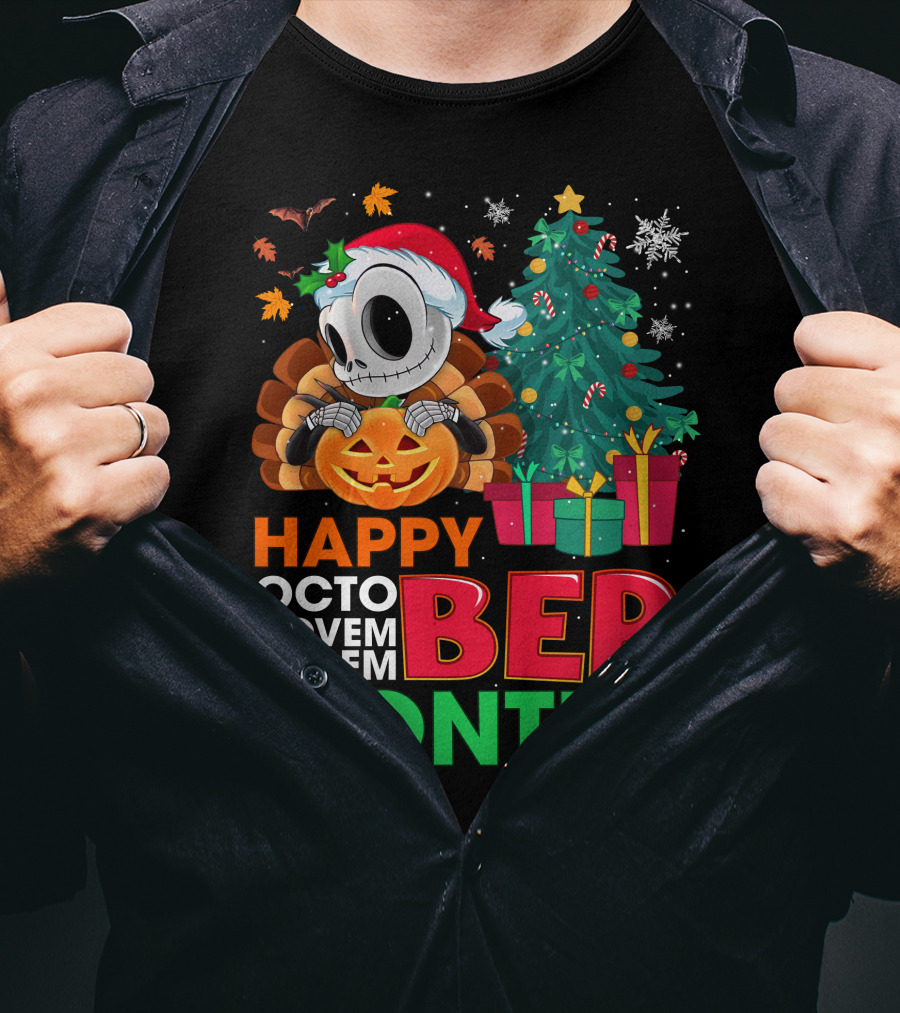 Happy Octo Novem December Months Jack Skellington T-Shirt