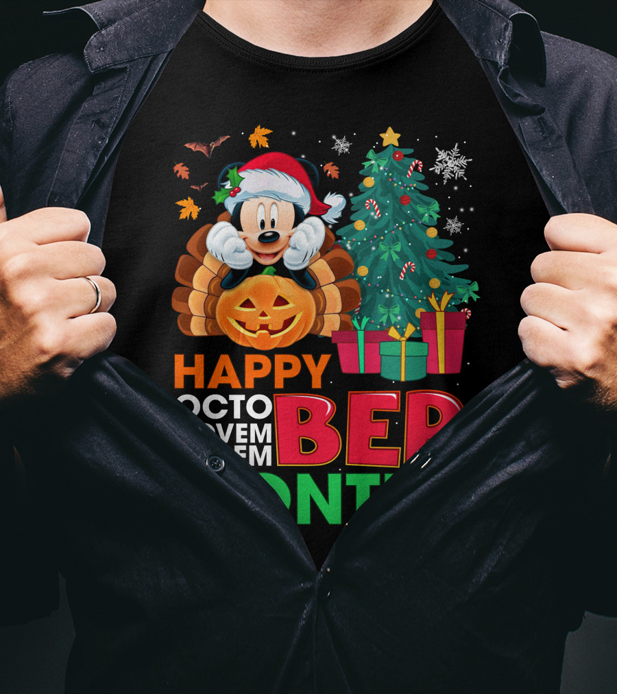 Happy Octo Novem Decem Ber Months Mickey T-Shirt