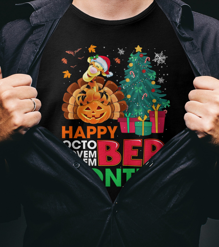 Happy Octo Novem Decem Ber Months Tigger T-Shirt