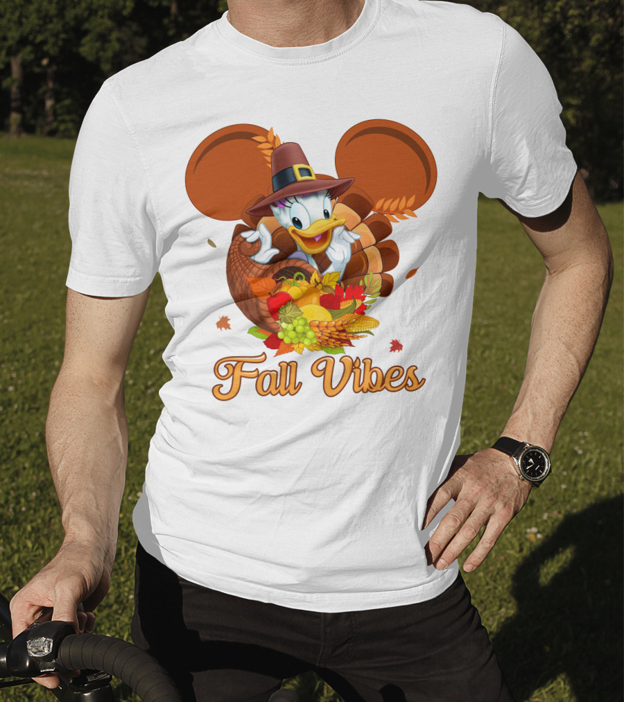 Fall Vibes Daisy Duck Cornucopia Thanksgiving T-Shirt