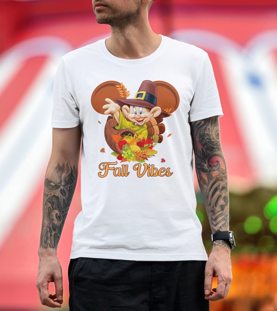 Dopey Fall Vibes Cornucopia Thanksgiving T-Shirt