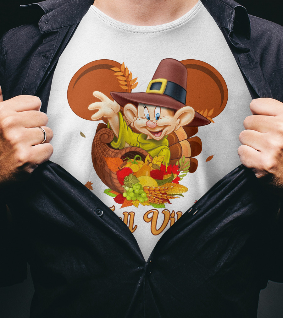 Dopey Fall Vibes Cornucopia Thanksgiving T-Shirt