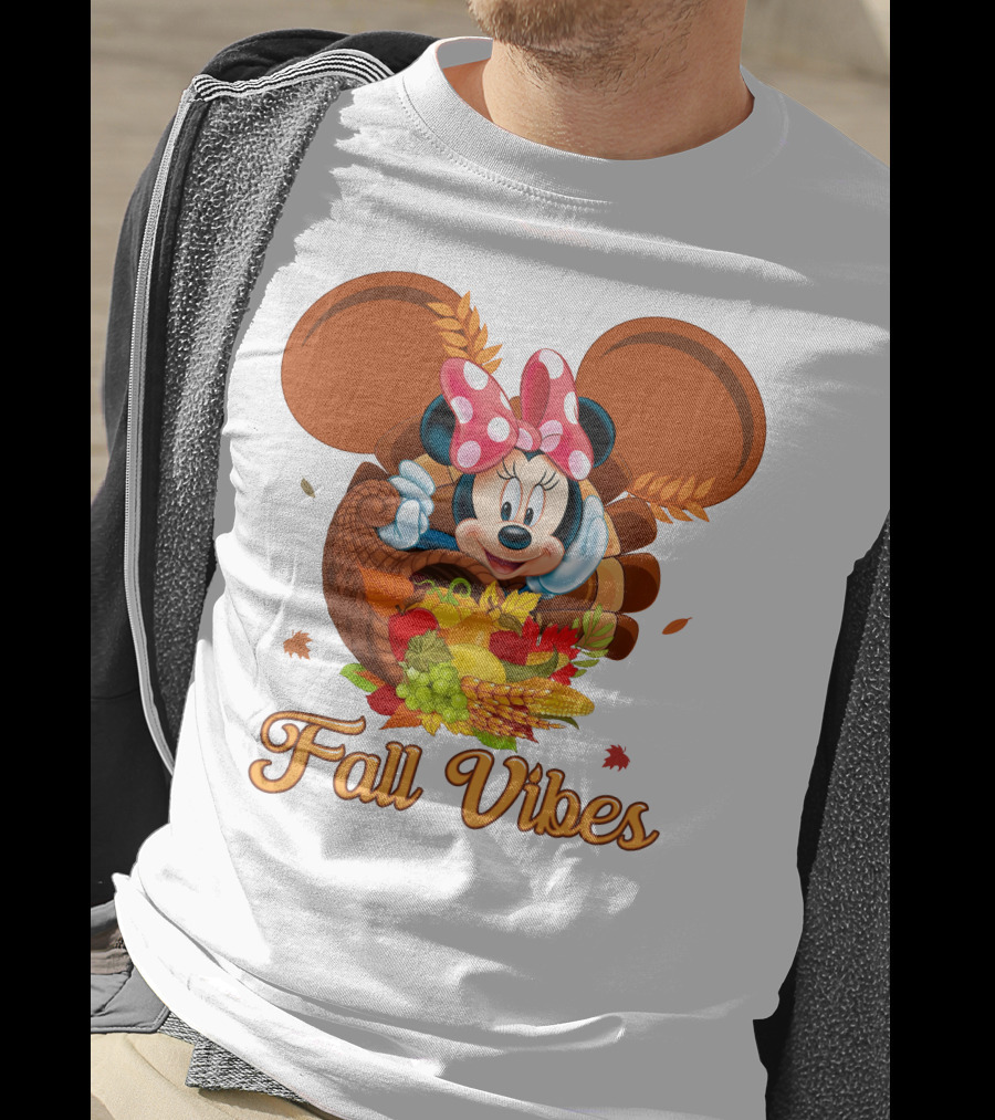 Minnie Fall Vibes Cornucopia Harvest Theme T-Shirt