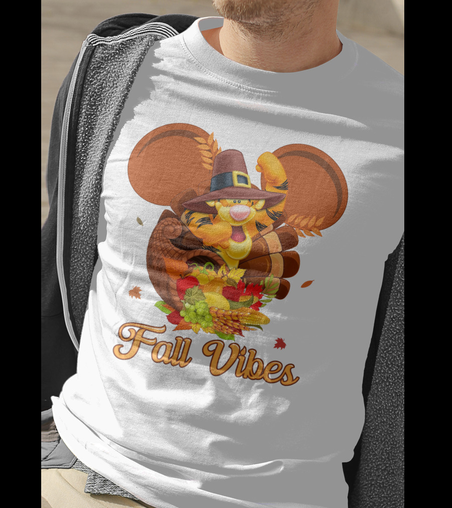 Tigger Fall Vibes Cornucopia Thanksgiving Mickey Ears T-Shirt