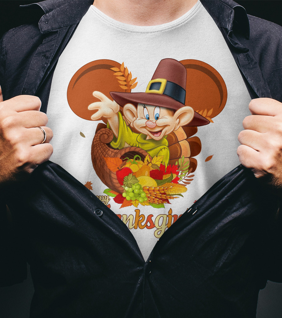 Happy Thanksgiving Dopey Cornucopia T-Shirt