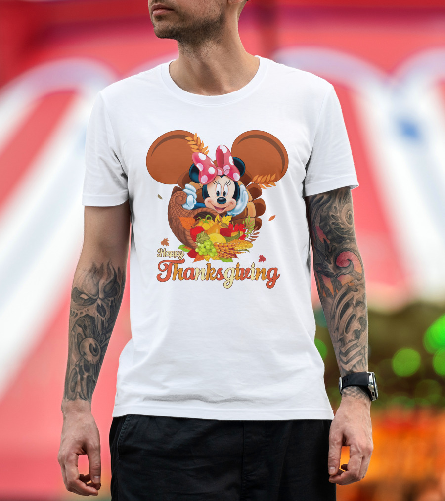 Minnie Mouse Happy Thanksgiving Cornucopia T-Shirt
