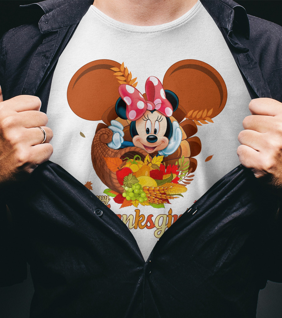 Minnie Mouse Happy Thanksgiving Cornucopia T-Shirt