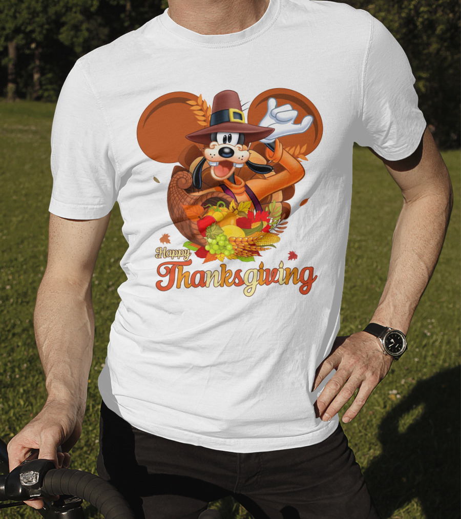 Goofy Happy Thanksgiving Cornucopia Celebration T-Shirt