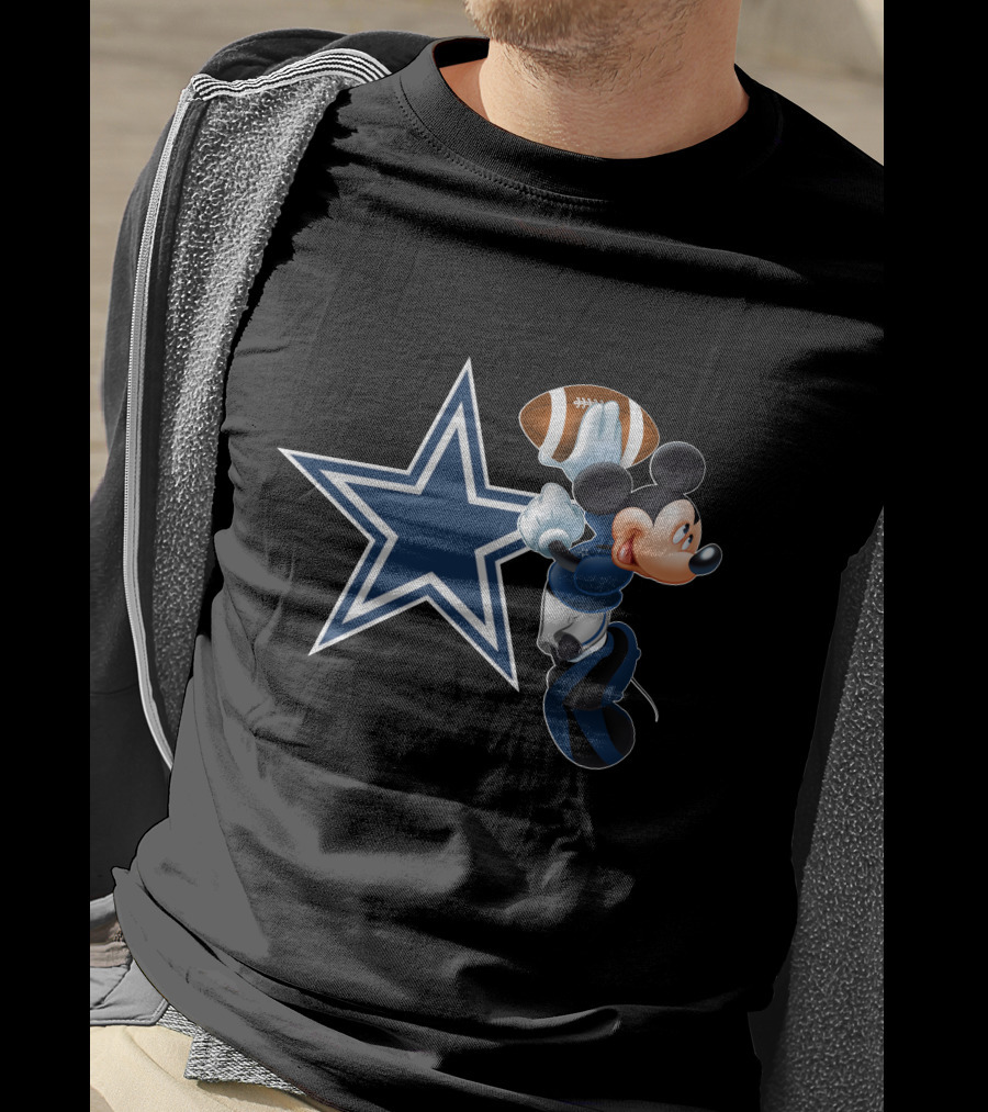 Mickey Mouse Dallas Cowboys Football Star T-Shirt