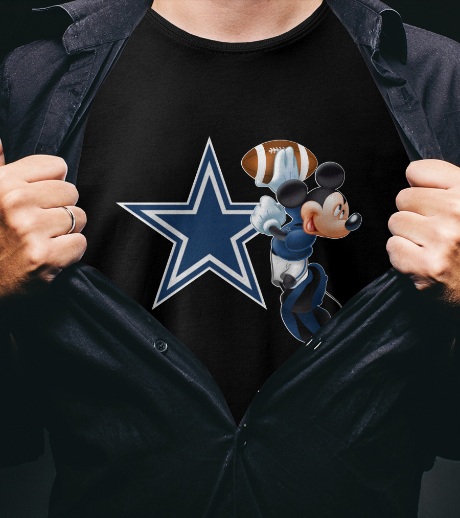 Mickey Mouse Dallas Cowboys Football Star T-Shirt
