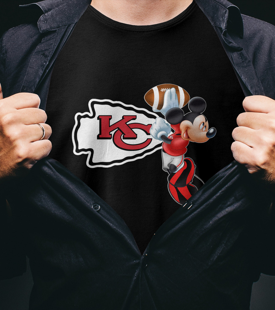 Mickey Kc Chiefs Football T-Shirt