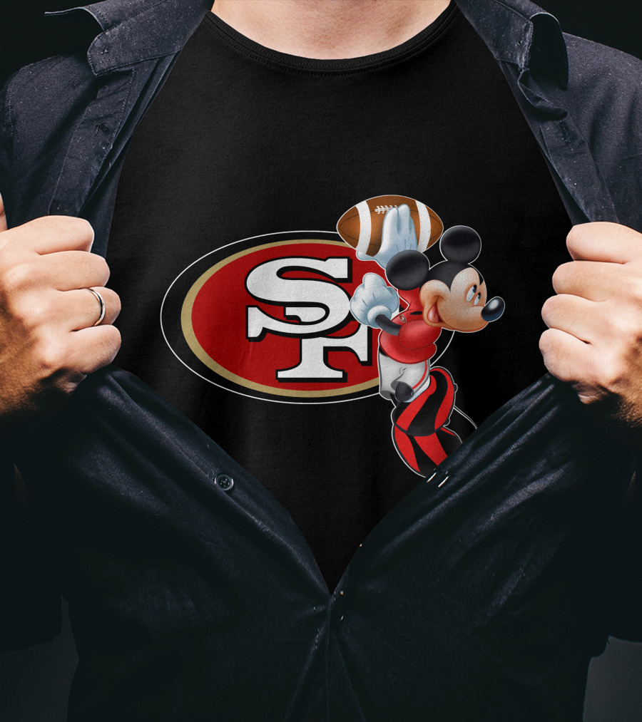 Mickey Mouse San Francisco 49ers Football T-Shirt