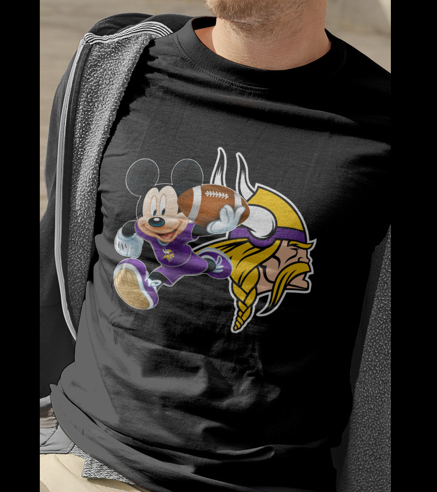 Mickey Mouse Minnesota Vikings Football Fusion T-Shirt