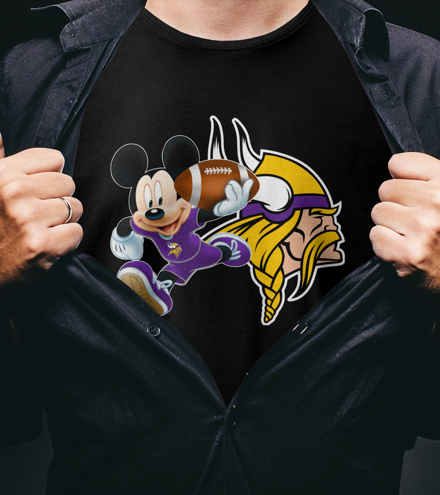 Mickey Mouse Minnesota Vikings Football Fusion T-Shirt