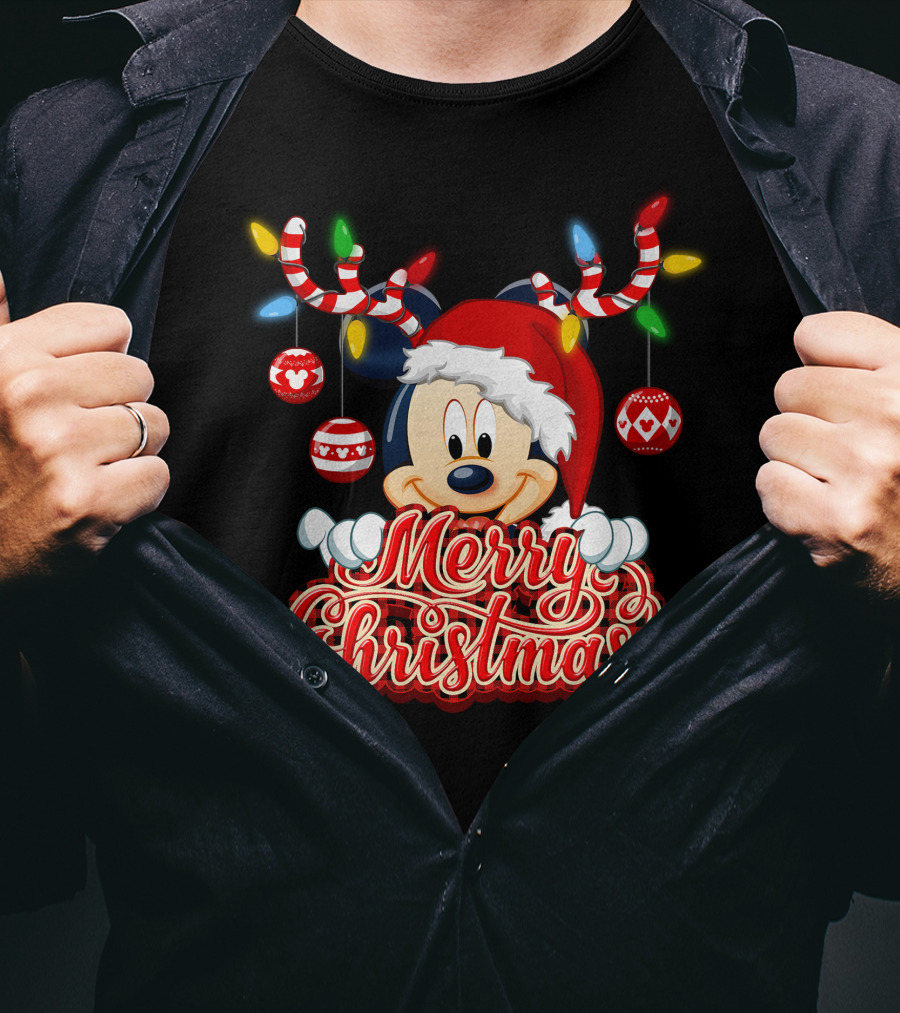 Mickey Mouse Merry Christmas Festive T-Shirt