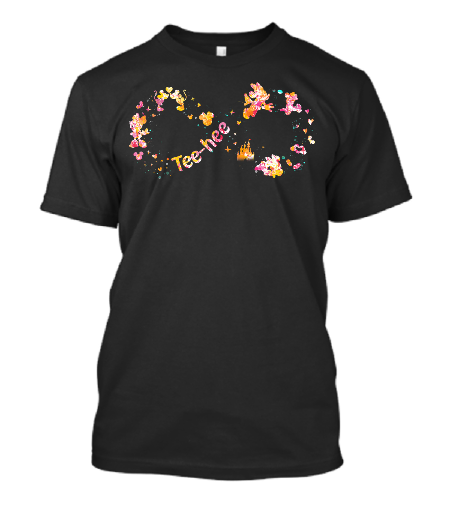 Tee-Hee Minnie Infinity Design With Castle And Butterflies T-Shirt