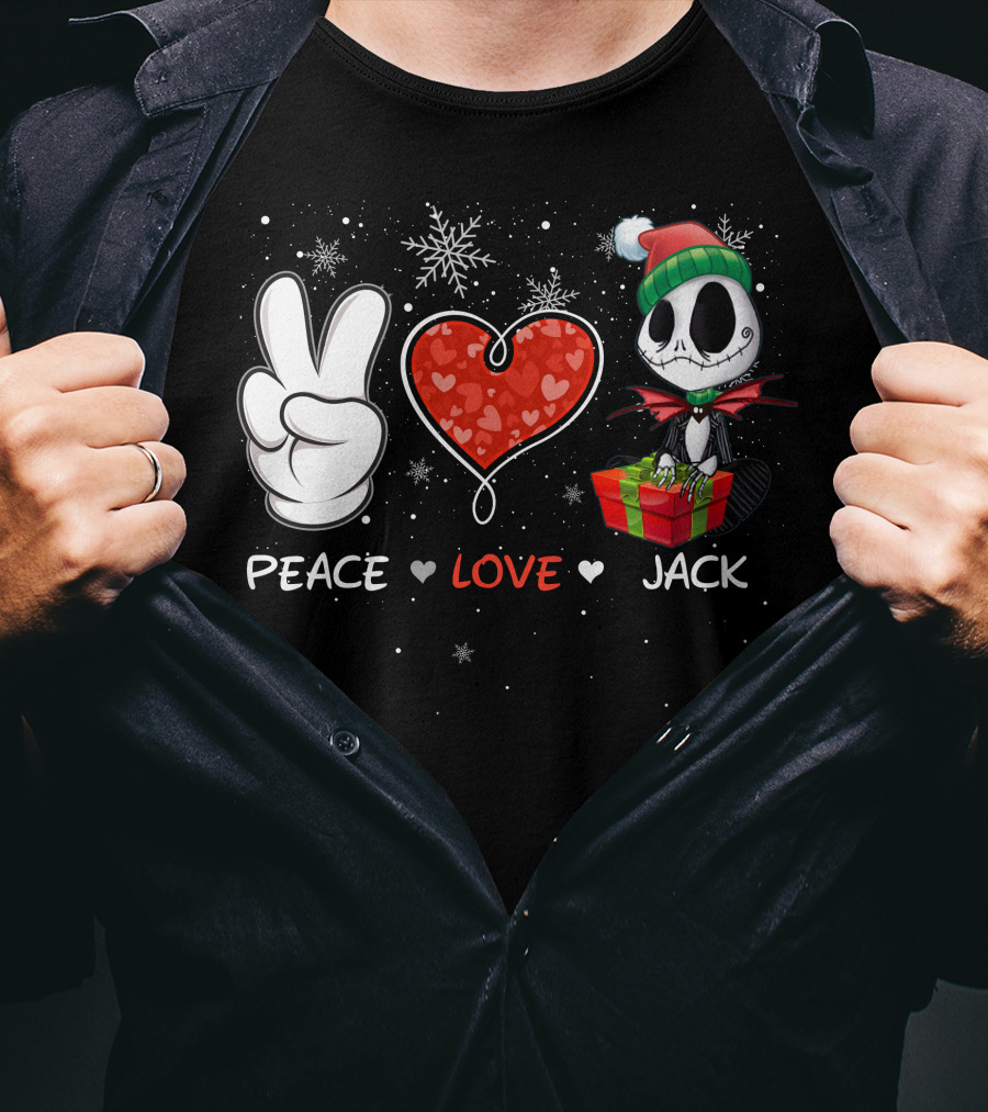Peace Love Jack Christmas Gift T-Shirt