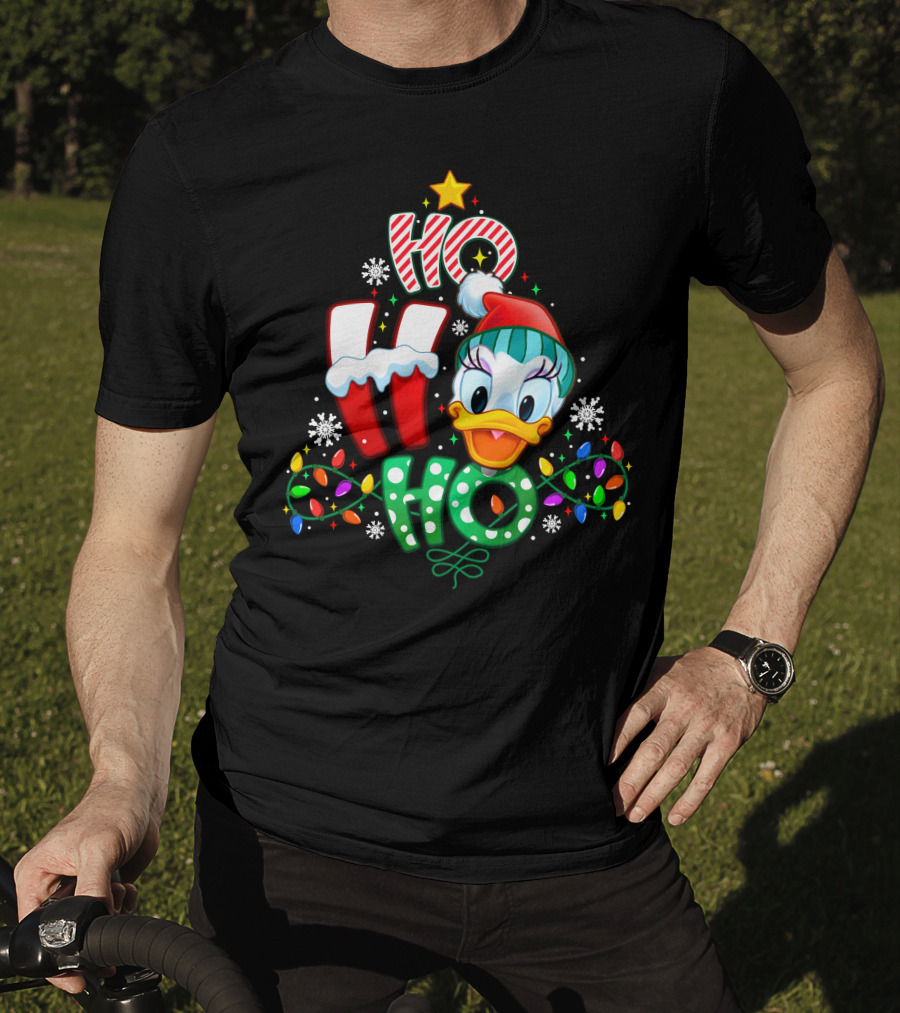 Ho Ho Ho Daisy Holiday Lights Christmas T-Shirt