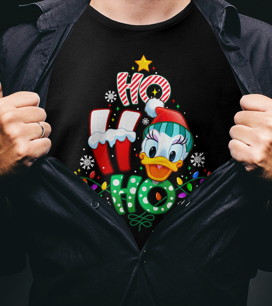 Ho Ho Ho Daisy Holiday Lights Christmas T-Shirt