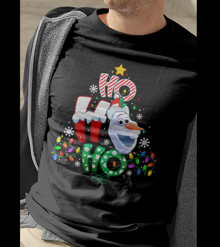 Ho Ho Ho Olaf Christmas Holiday Lights T-Shirt
