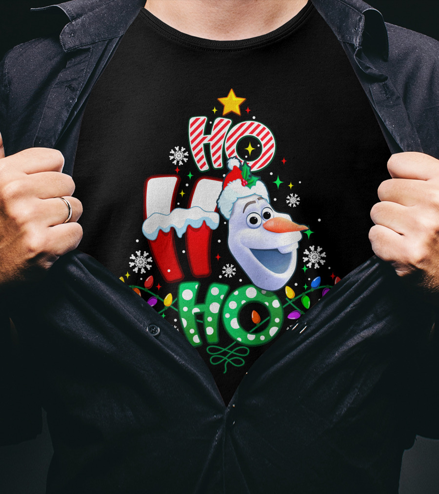 Ho Ho Ho Olaf Christmas Holiday Lights T-Shirt