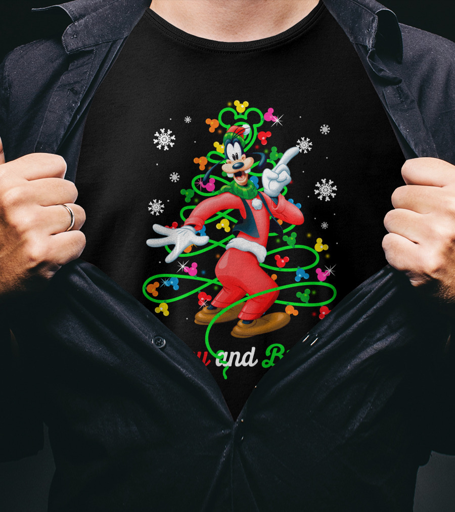 Merry And Bright Goofy Christmas Tree T-Shirt