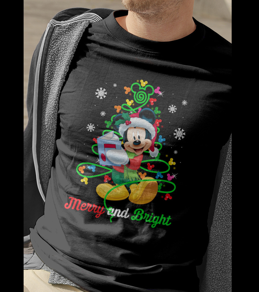 Mickey Mouse Merry And Bright Christmas Holiday Magic T-Shirt