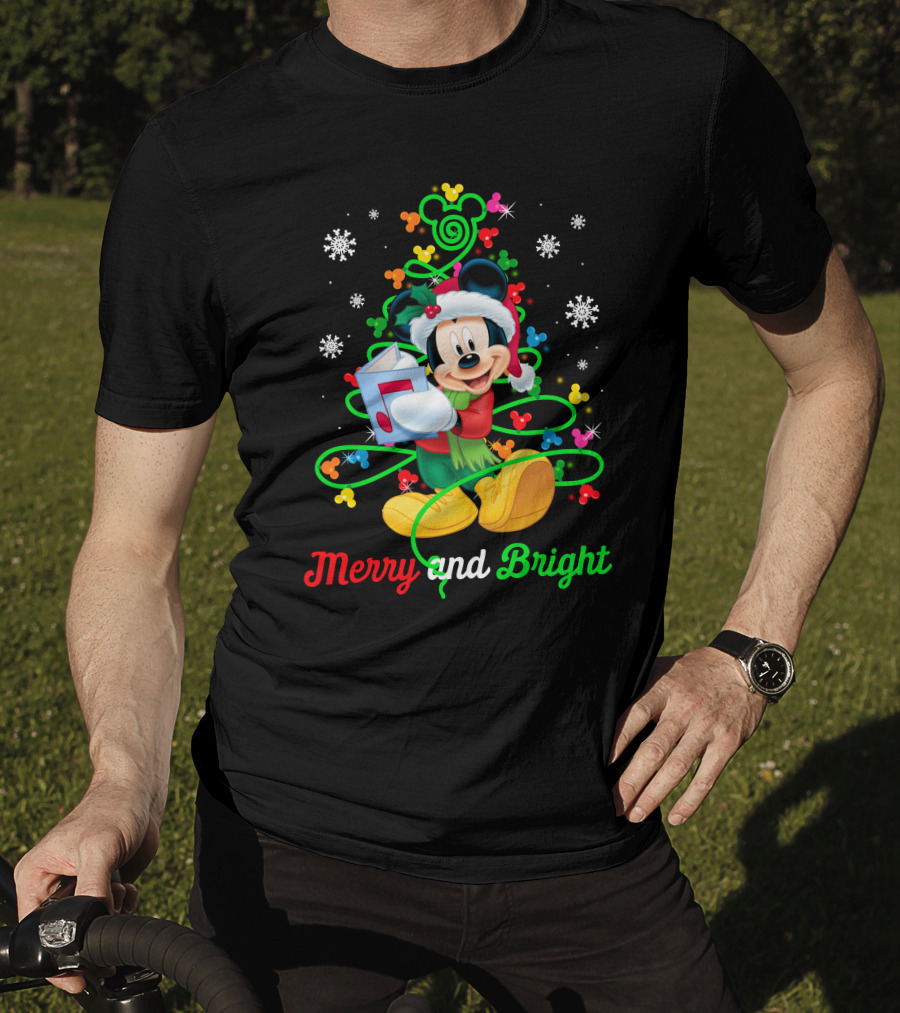 Mickey Mouse Merry And Bright Christmas Holiday Magic T-Shirt