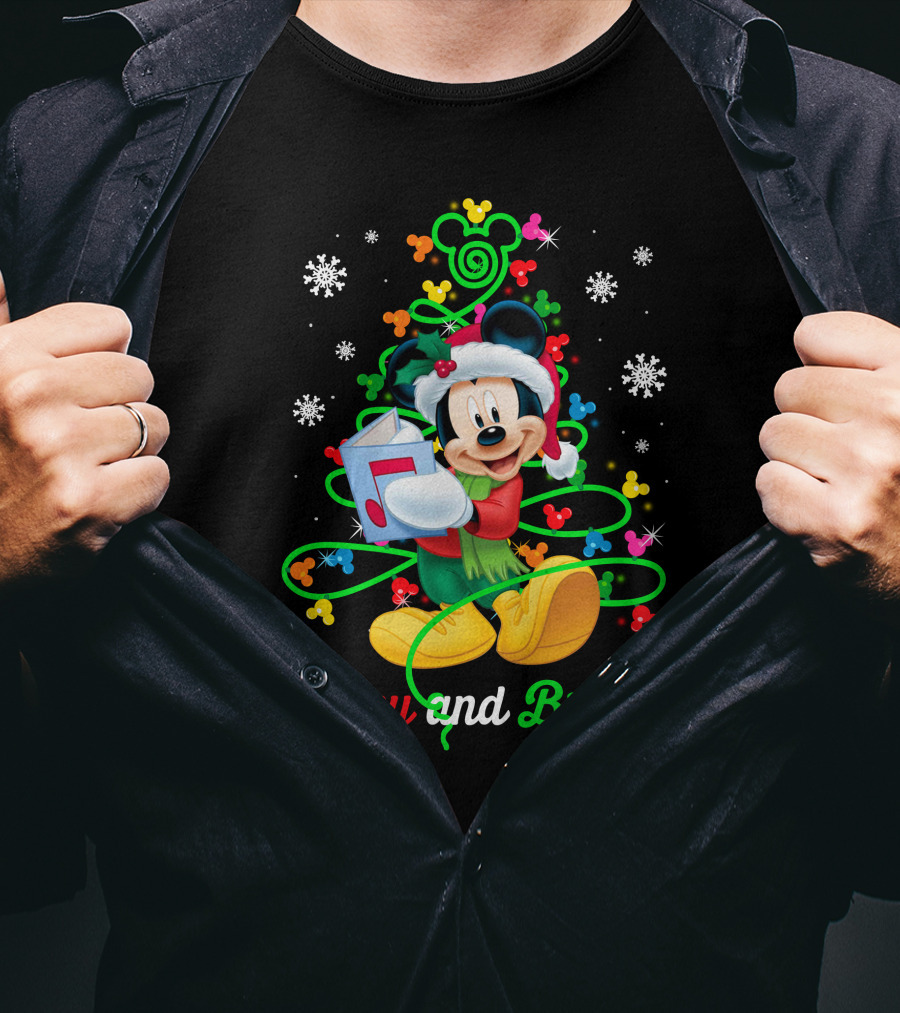 Mickey Mouse Merry And Bright Christmas Holiday Magic T-Shirt