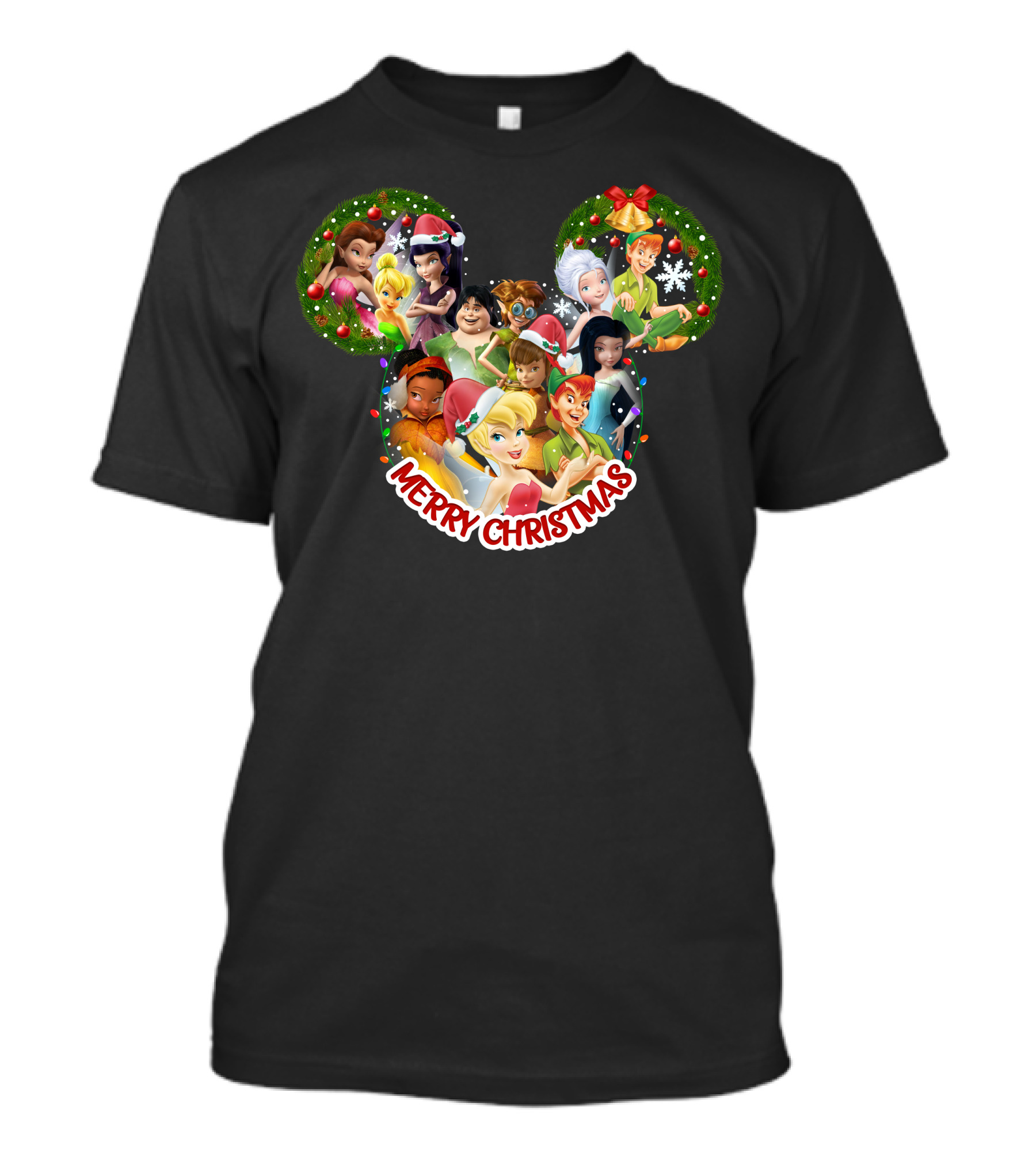 Merry Christmas Tinkerbell Disney Fairies Holiday Celebration T-Shirt