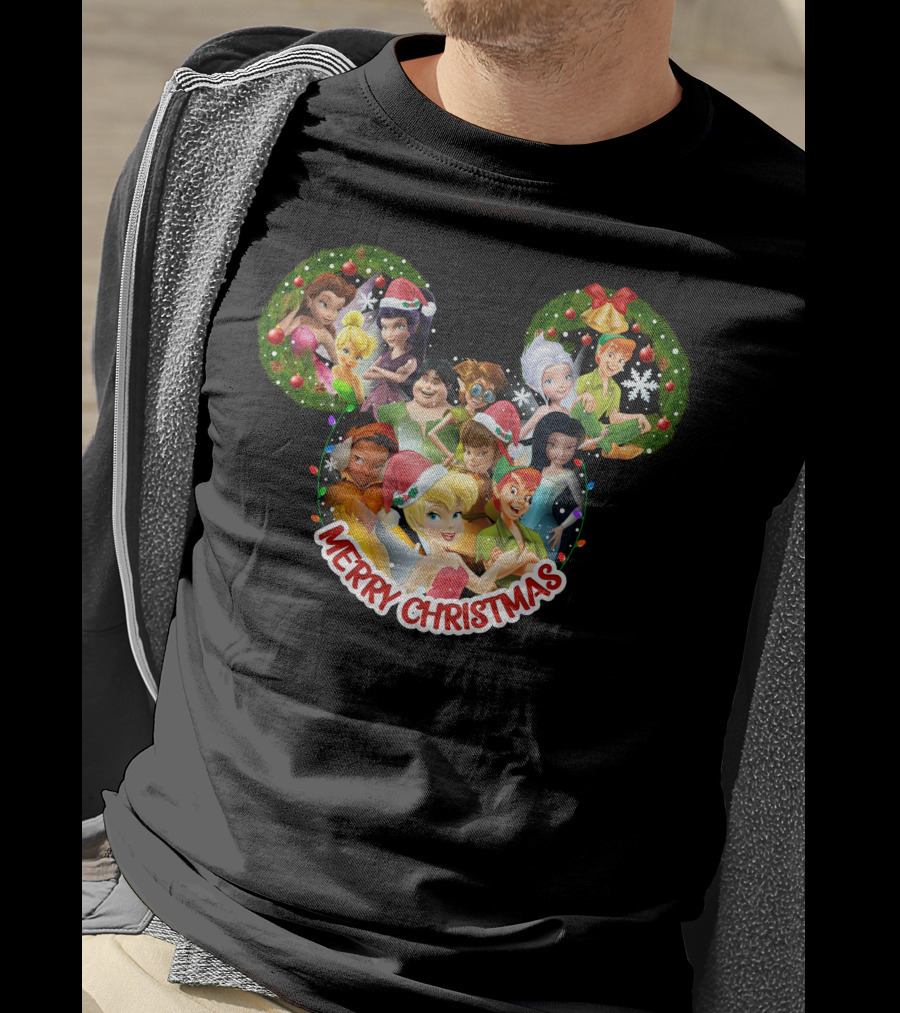 Merry Christmas Tinkerbell Disney Fairies Holiday Celebration T-Shirt