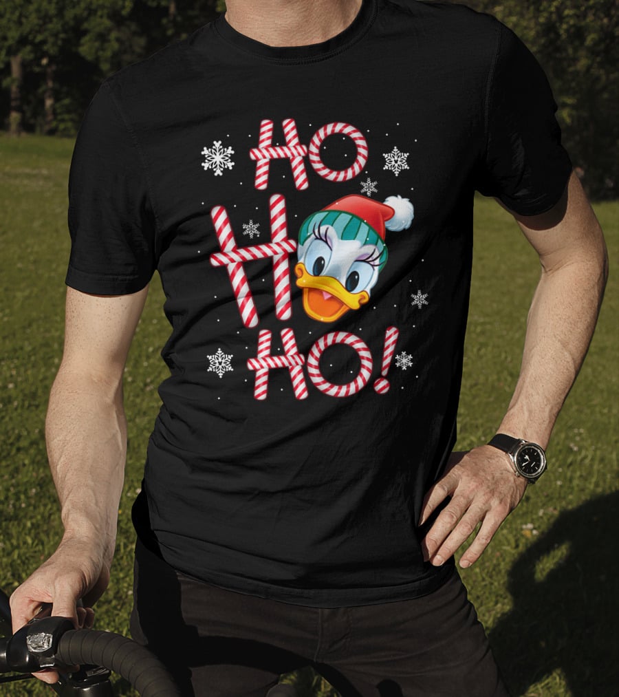 Ho Ho Ho Daisy Duck Christmas Candy Cane Snowflakes T-Shirt