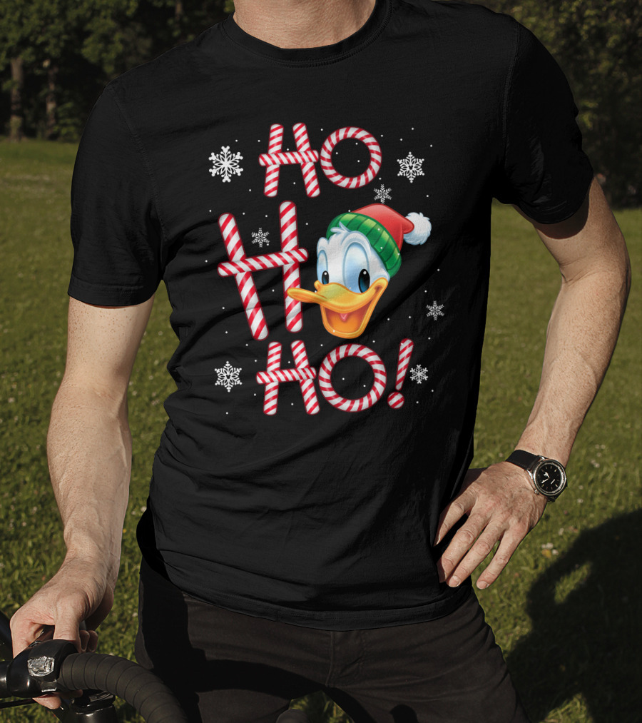 Ho Ho Ho Donald Duck Christmas Snowflakes T-Shirt