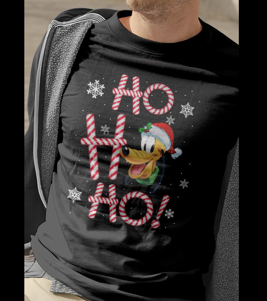 Ho Ho Ho Pluto Christmas Holiday Snowflakes T-Shirt