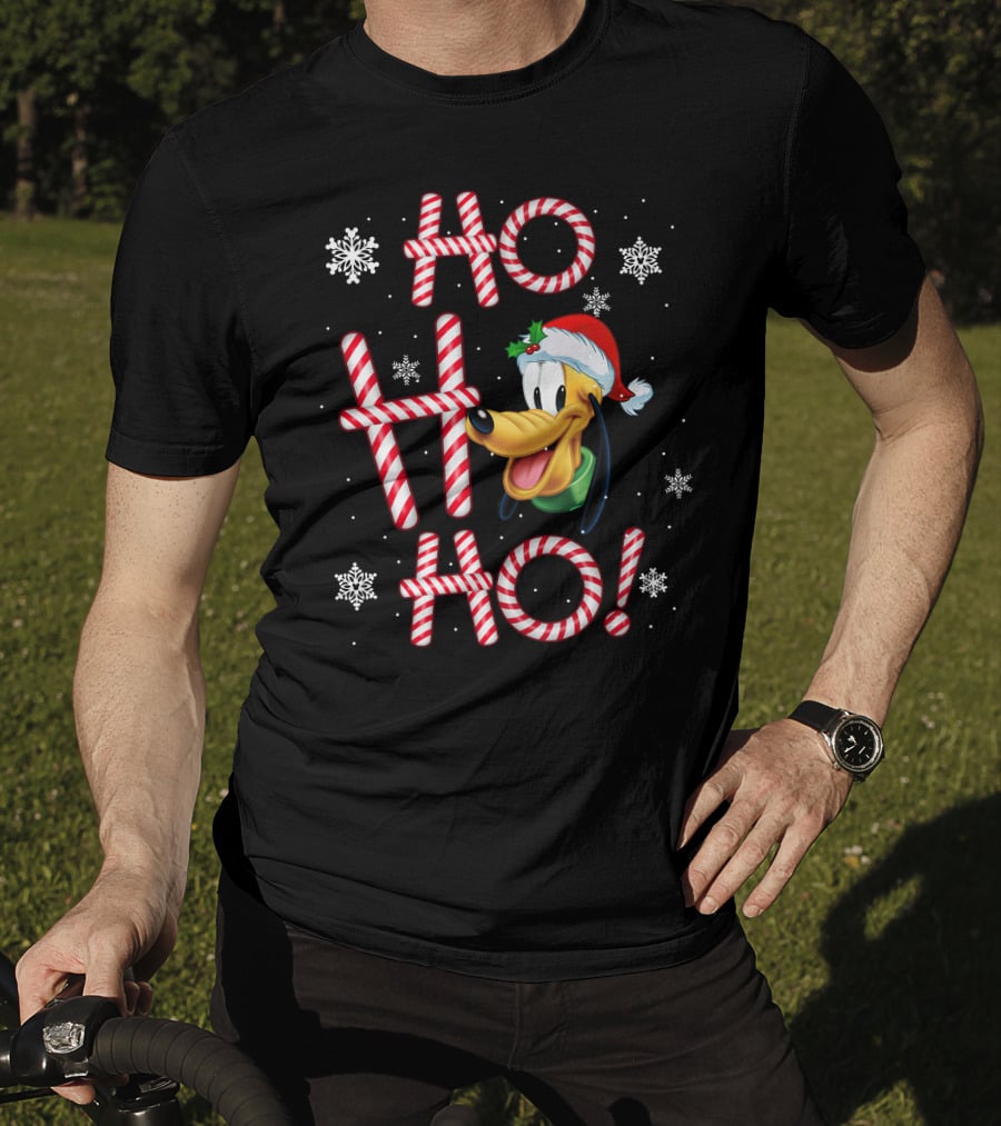 Ho Ho Ho Pluto Christmas Holiday Snowflakes T-Shirt