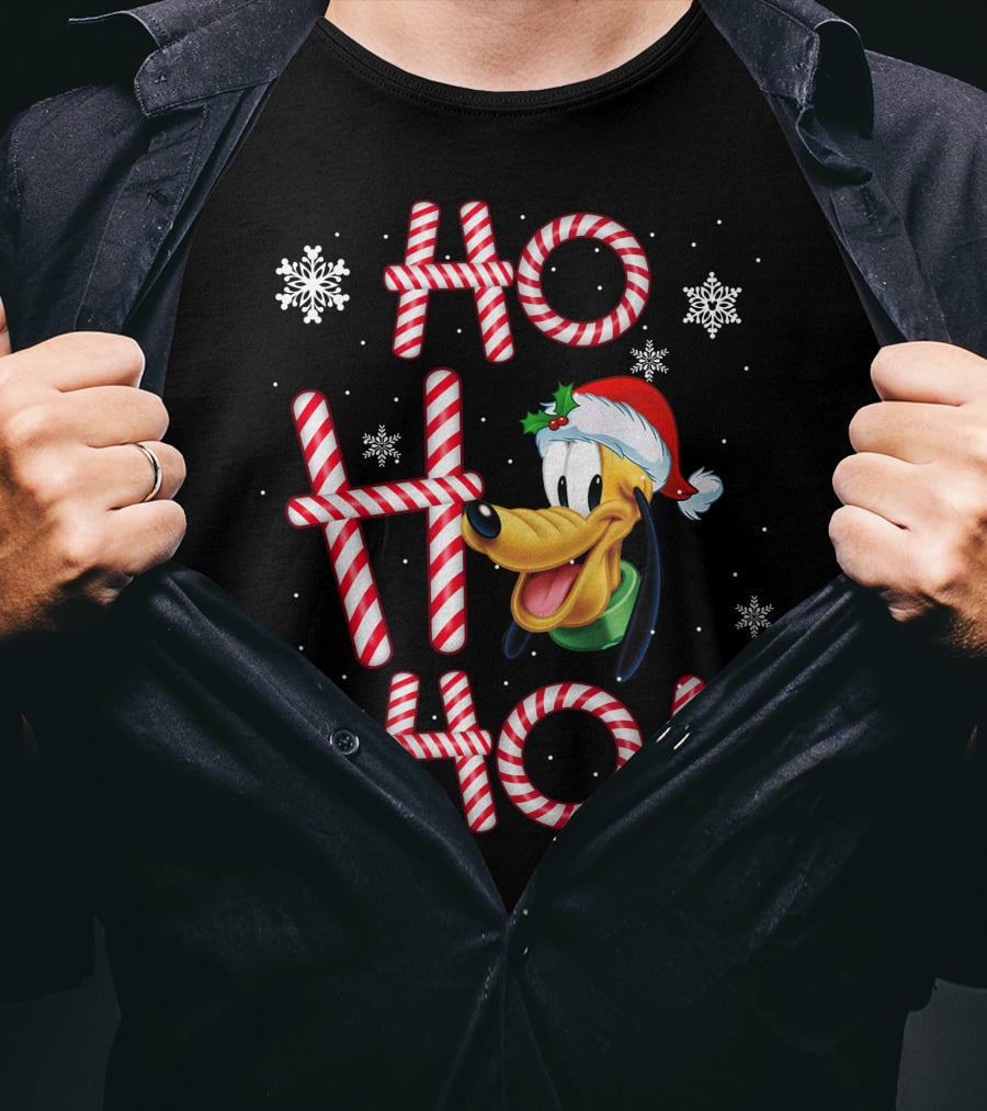 Ho Ho Ho Pluto Christmas Holiday Snowflakes T-Shirt