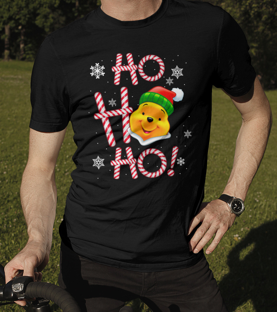 Ho Ho Ho Pooh Santa Christmas Snowflakes T-Shirt