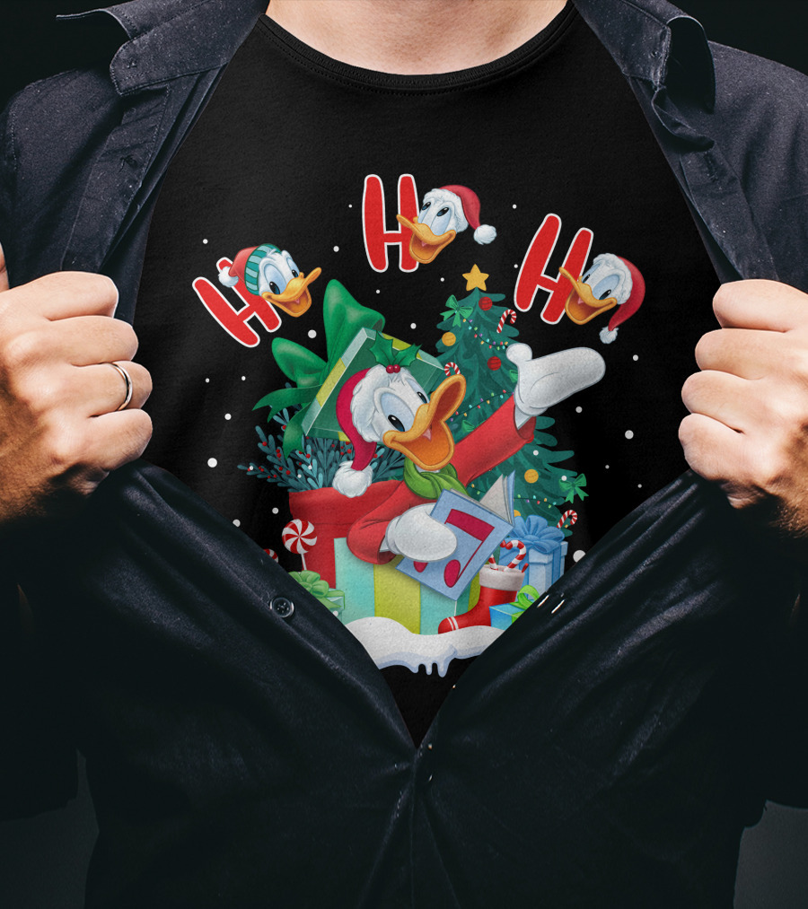 Donald Duck Christmas Santa Hat Ho Ho Ho T-Shirt