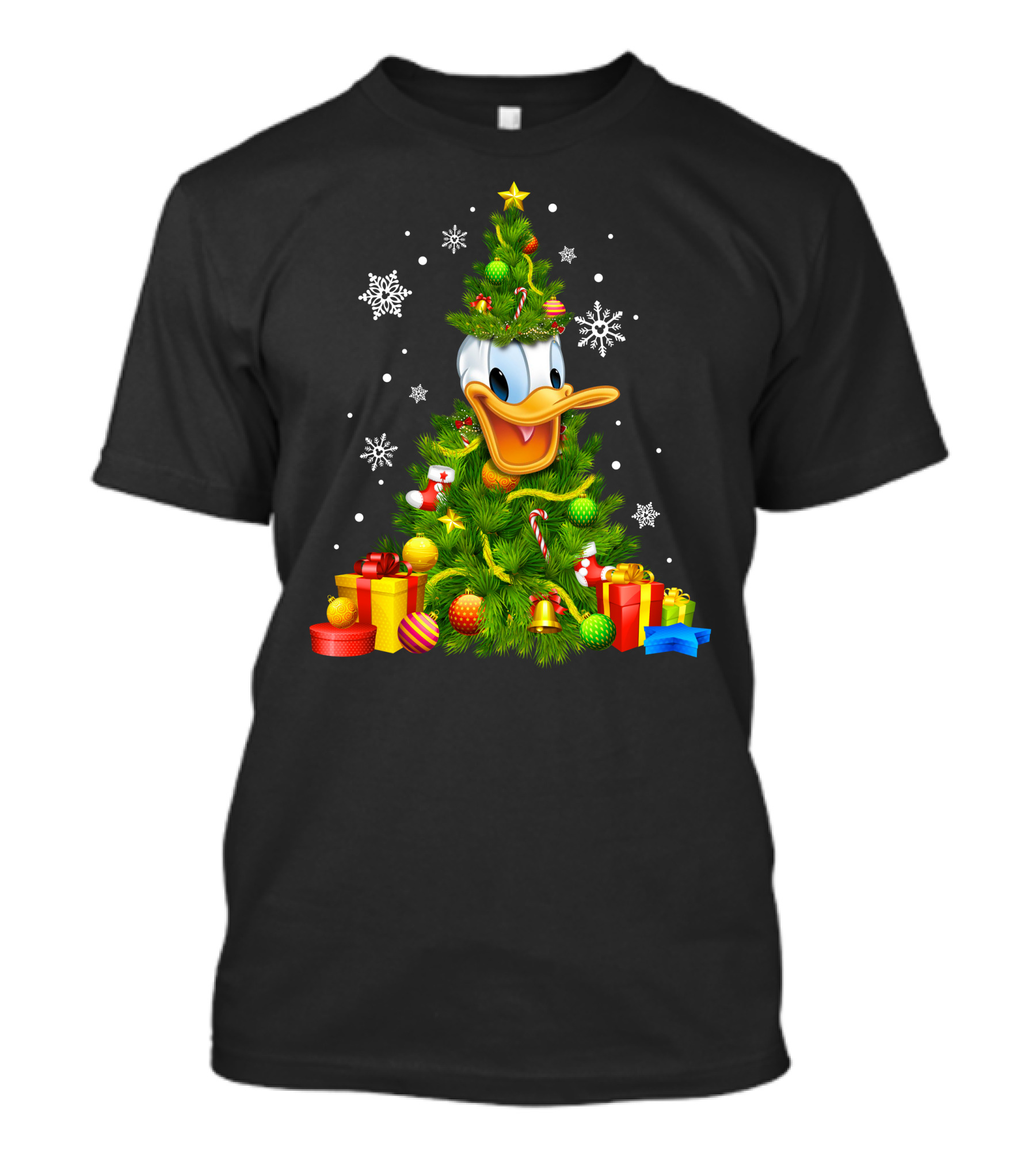 Donald Christmas Tree Snowflakes Presents T-Shirt
