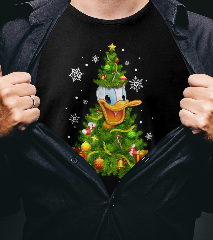 Donald Christmas Tree Snowflakes Presents T-Shirt