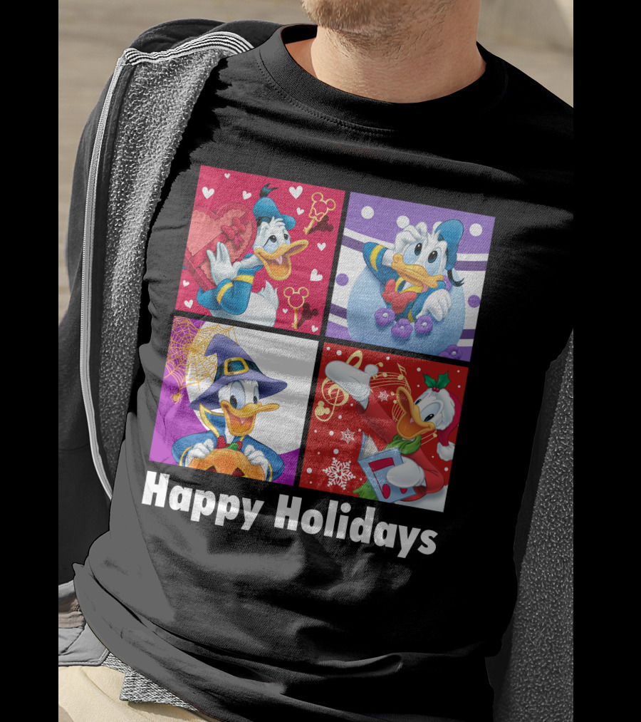 Happy Holidays Donald Duck Seasonal Cheer T-Shirt