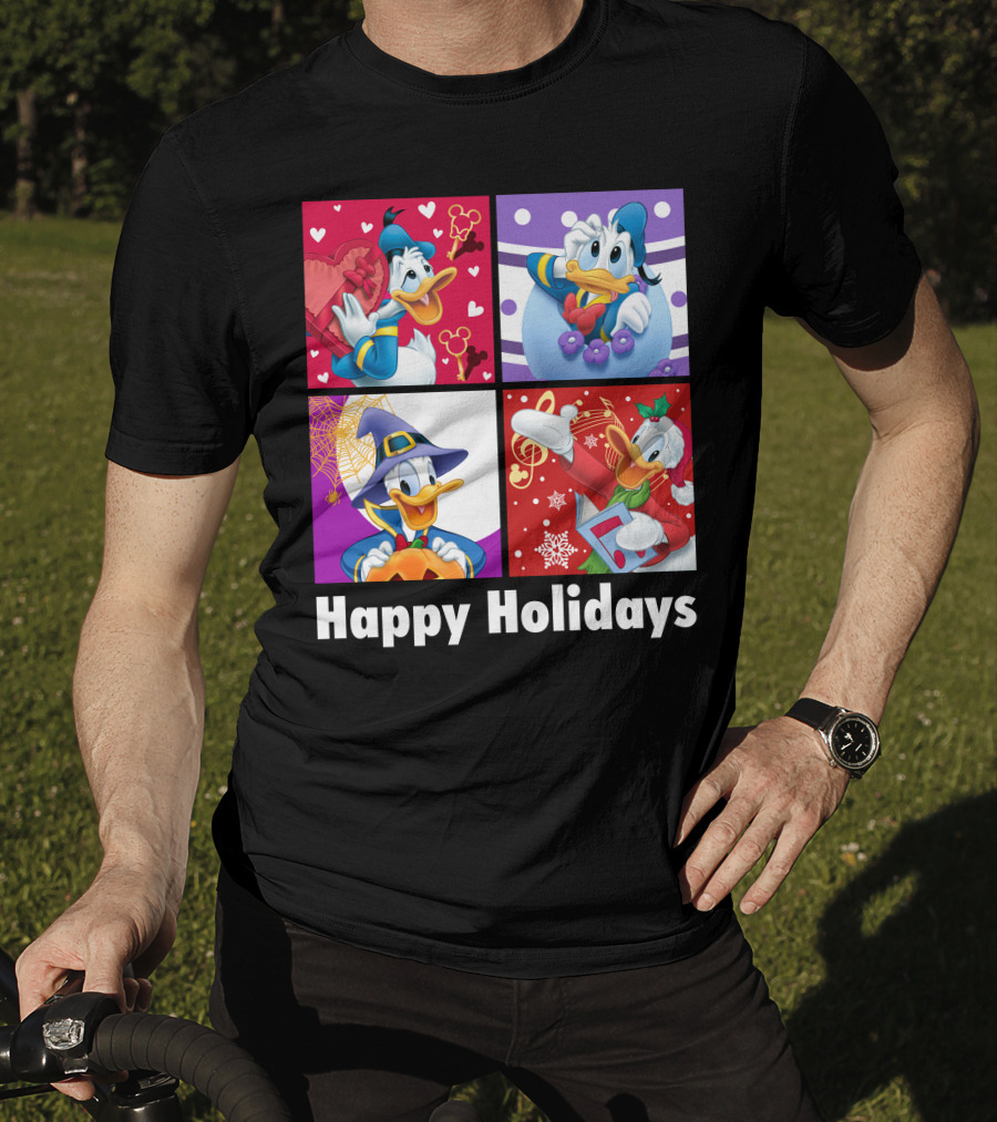Happy Holidays Donald Duck Seasonal Cheer T-Shirt